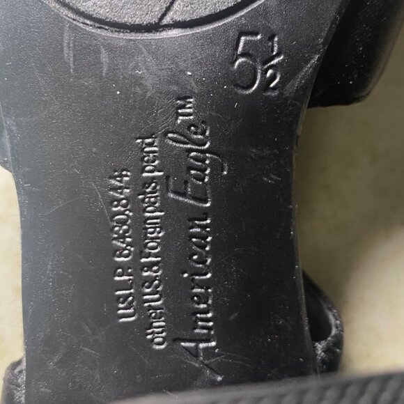 Black Satin Open-Toe Heels With Bow Detail & Adjustable Strap - 3-Inch Heel - Picture 9 of 9